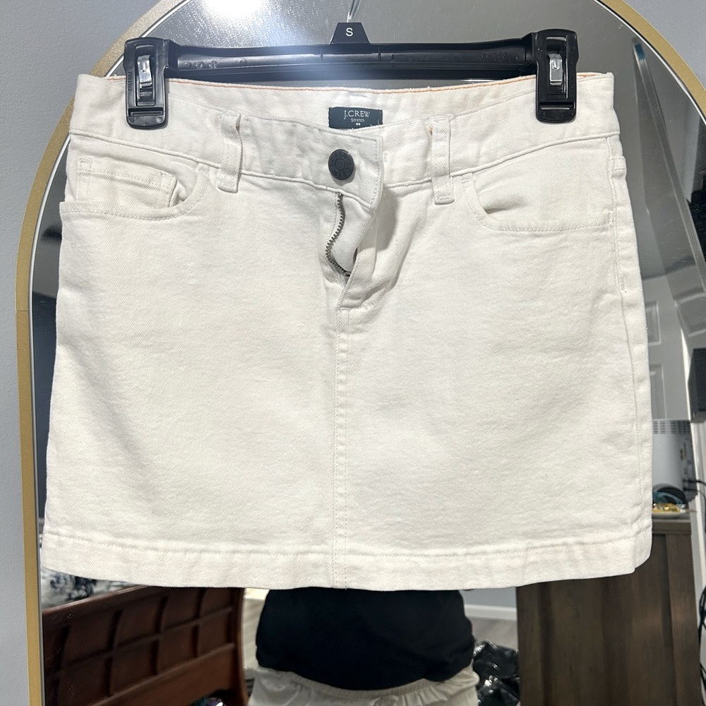 J.Crew White Denim Mini Skirt